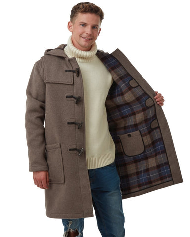 Men's Classic Fit Duffle Coat - Mushroom