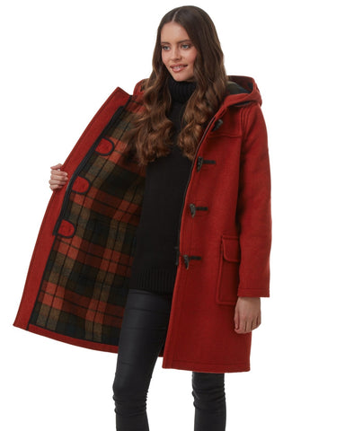 Women's Classic Fit Duffle Coat - Burnt Orange