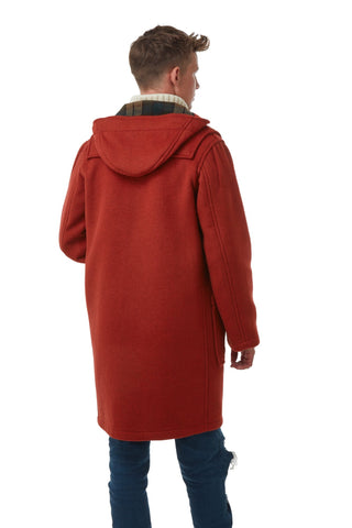 Men's Classic Fit Duffle Coat with Wooden Toggles - Burnt Orange