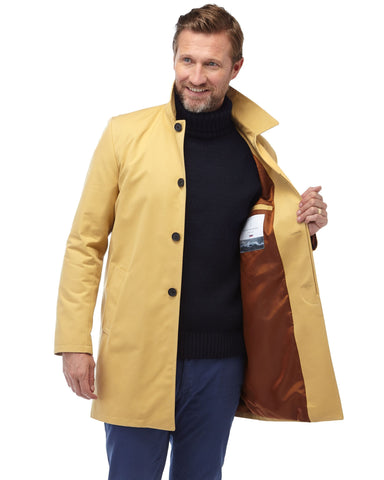 Men s Academy Trench Rain Coat Beige Duffle Coats UK