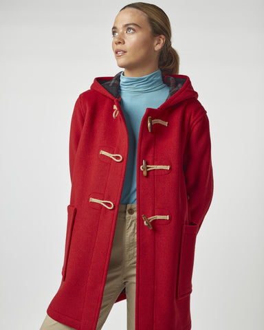 Women's Abberley Simple Fit Duffle Coat With Wooden Toggles - Red