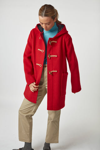 Women's Abberley Simple Fit Duffle Coat With Wooden Toggles - Red