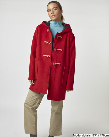 Women's Abberley Simple Fit Duffle Coat With Wooden Toggles - Red