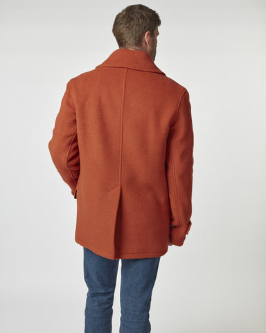 Men's Burnt Orange Teddy Pea Coat