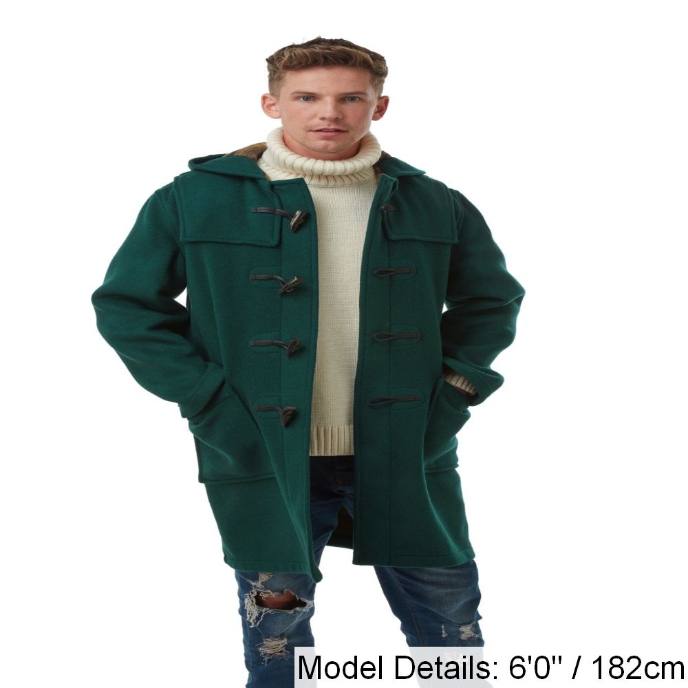 Men's Classic Fit Duffle Coat - British Racing Green