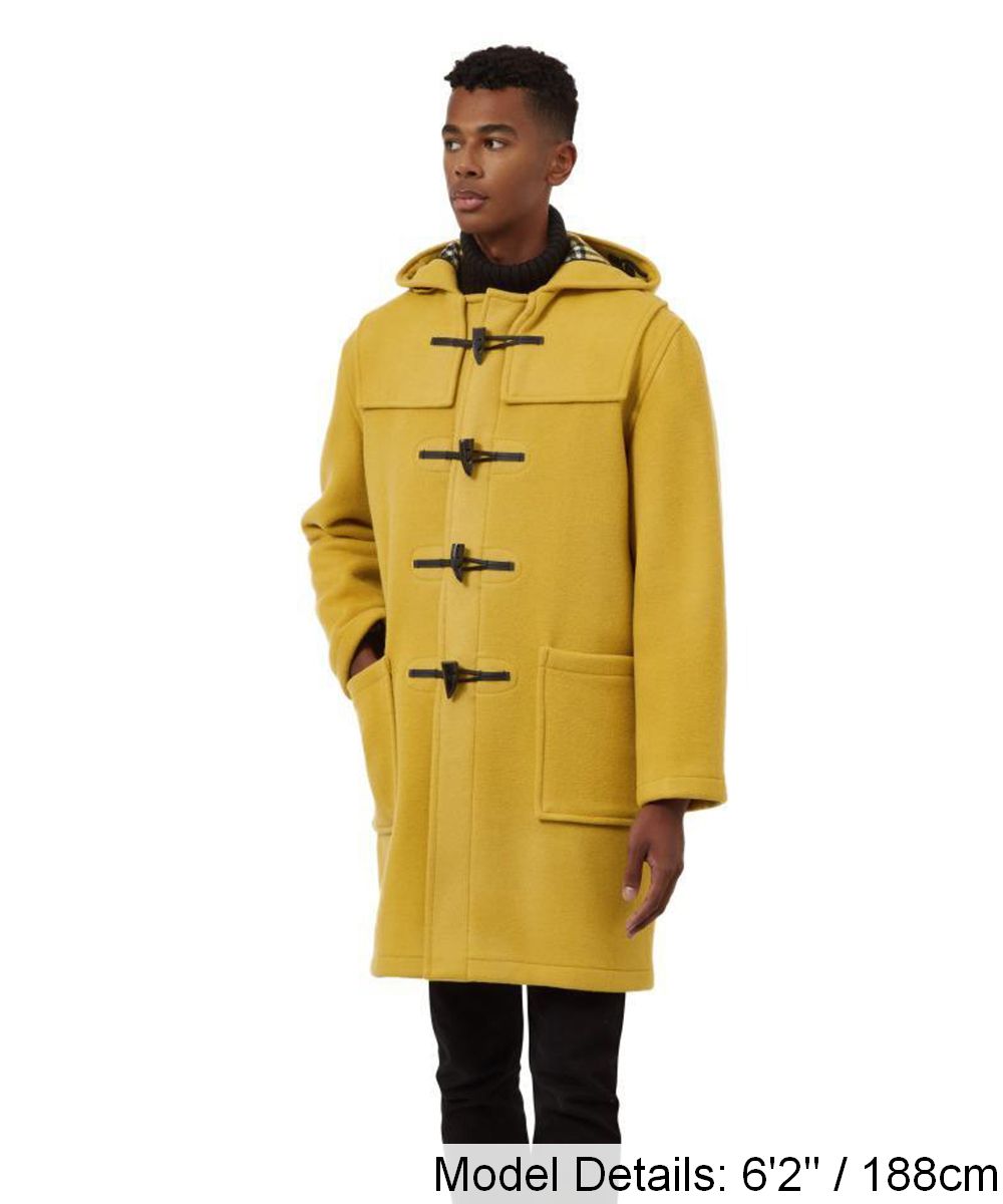 Men's Classic Fit Duffle Coat - Mustard