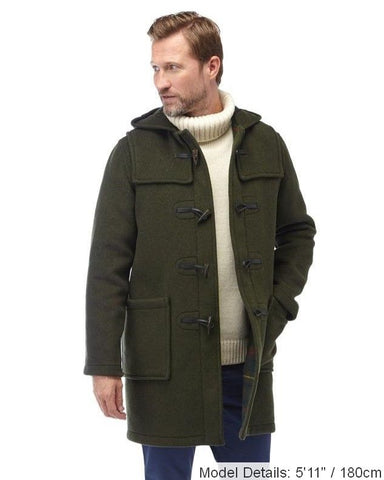 Men's Classic Fit Duffle Coat - Olive