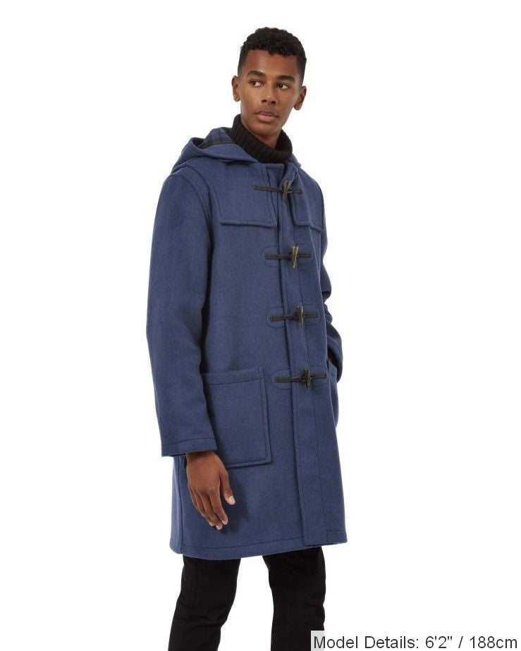 Men's Classic Fit Duffle Coat - Royal Blue