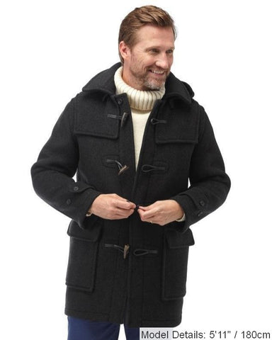 Men's London Classic Fit Duffle Coat - Charcoal