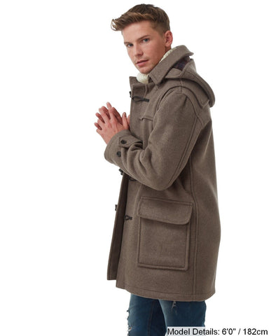 Men's London Classic Fit Duffle Coat - Mushroom