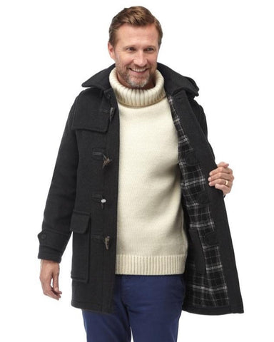 Men's London Classic Fit Duffle Coat - Charcoal