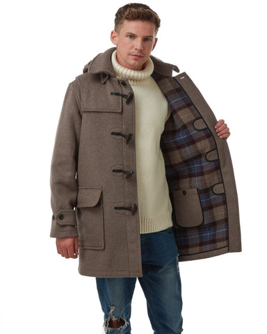 Men's London Classic Fit Duffle Coat - Mushroom