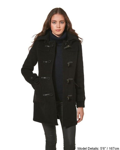 Women's London Classic Fit Duffle Coat - Black