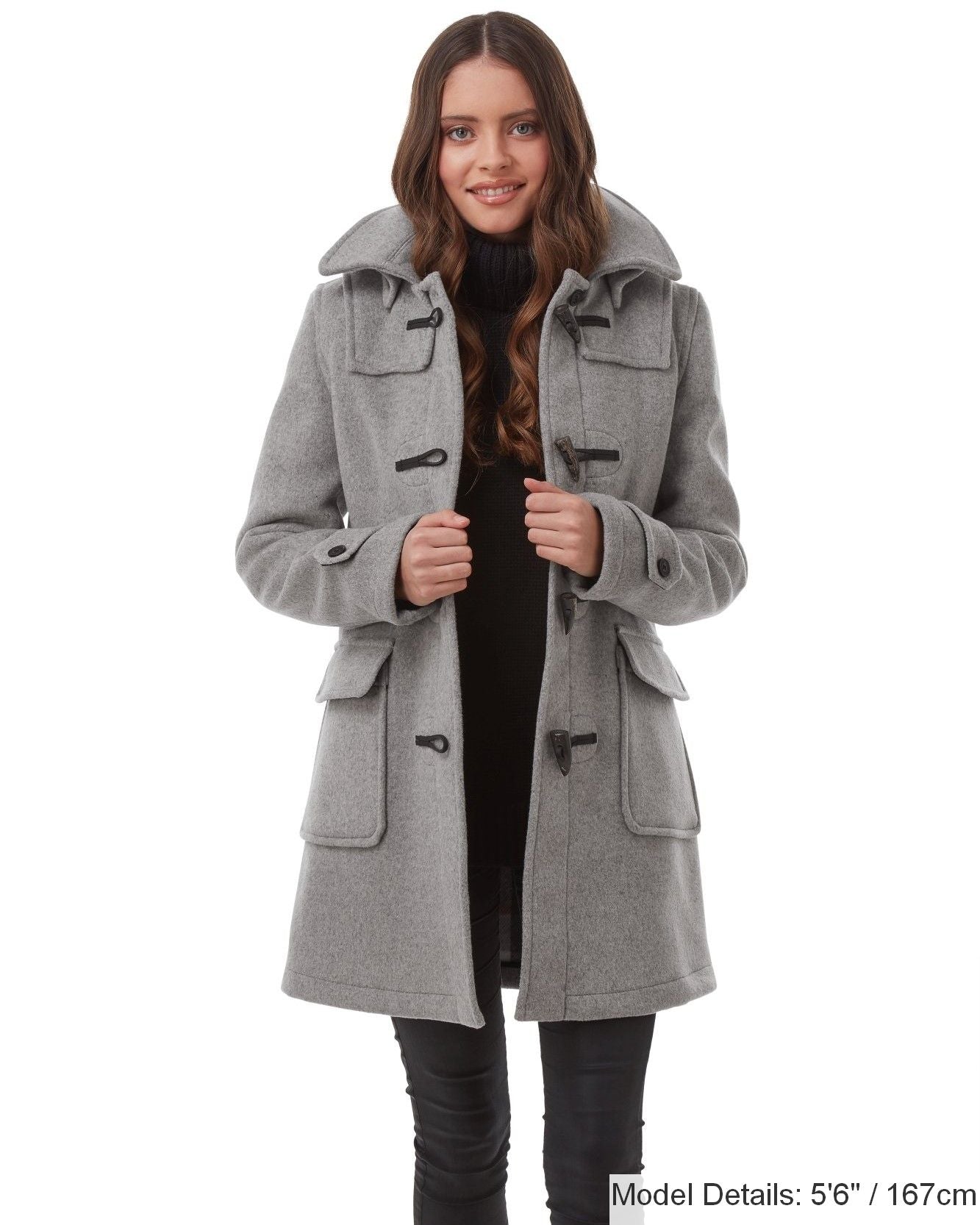 Women's London Classic Fit Duffle Coat - Pearl Grey