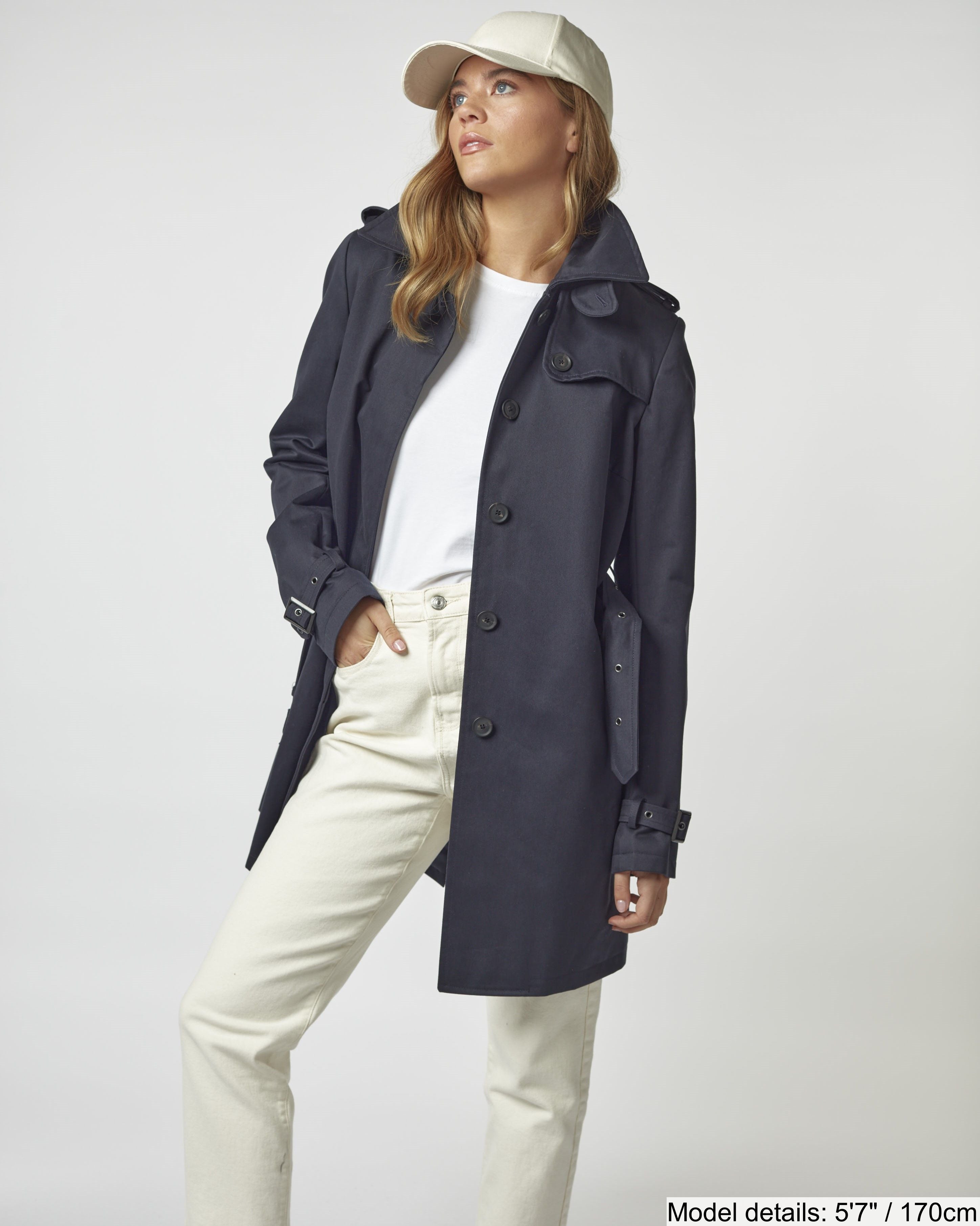 Women's Windsor Trench Rain Coat - Navy