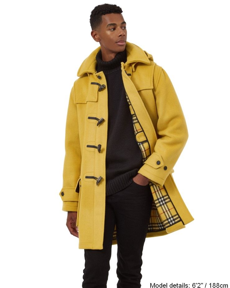 Men's London Classic Fit Duffle Coat - Mustard