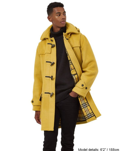 Men's London Classic Fit Duffle Coat - Mustard