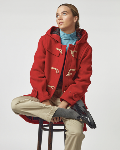 Women's Super Slim Haji Duffle Coat - Red