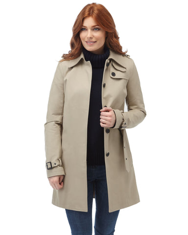 Women's Windsor Trench Rain Coat - Stone