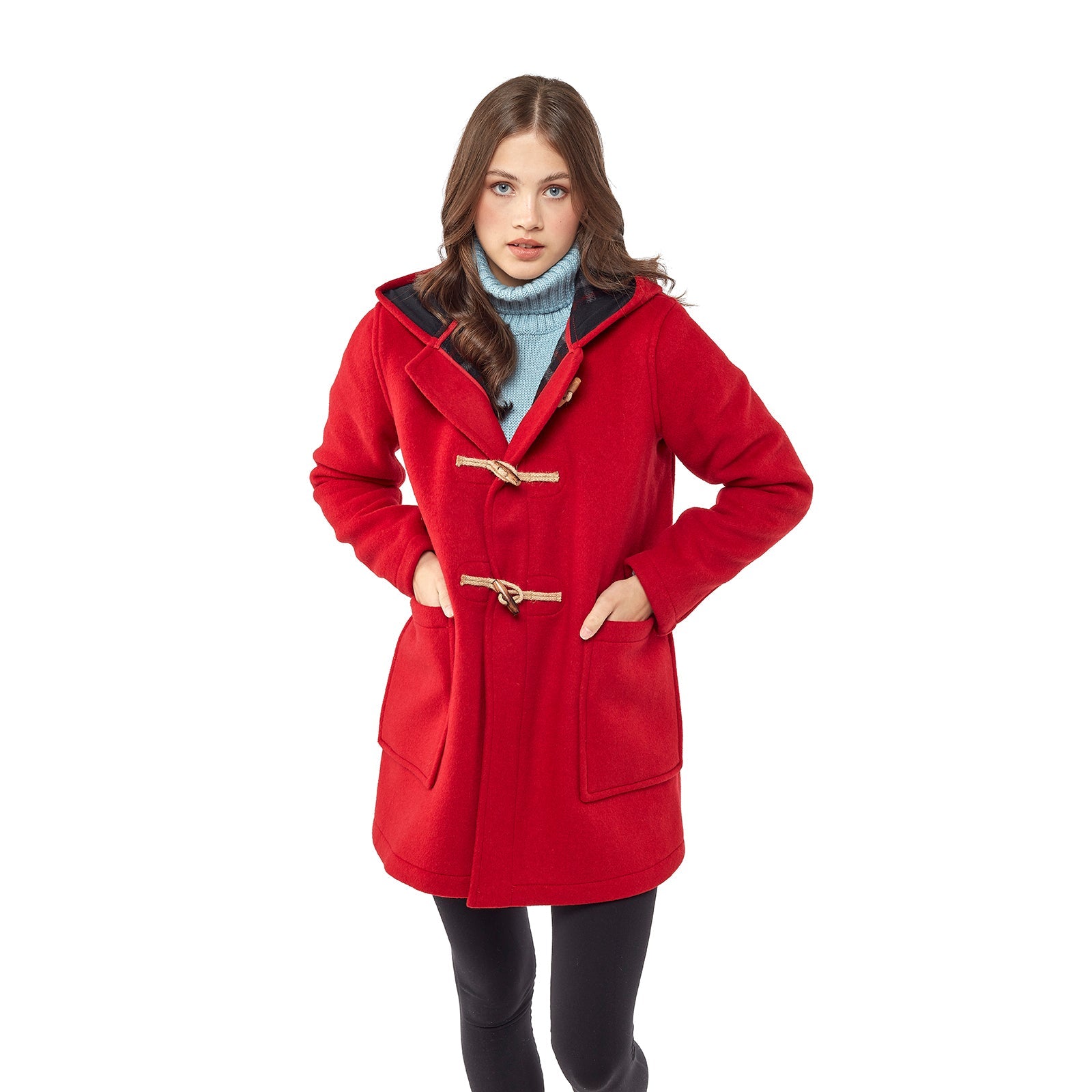 Women's Abberley Simple Fit Duffle Coat With Wooden Toggles - Red ...