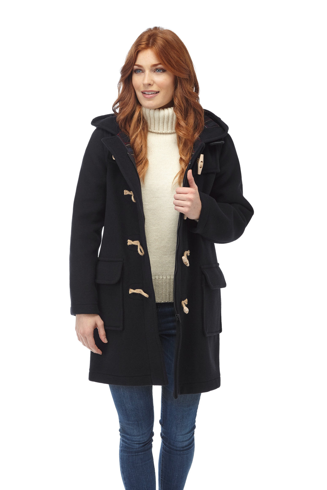 Women S Duffle Coats Classic Fit Wooden Toggles Navy Duffle Coats Uk