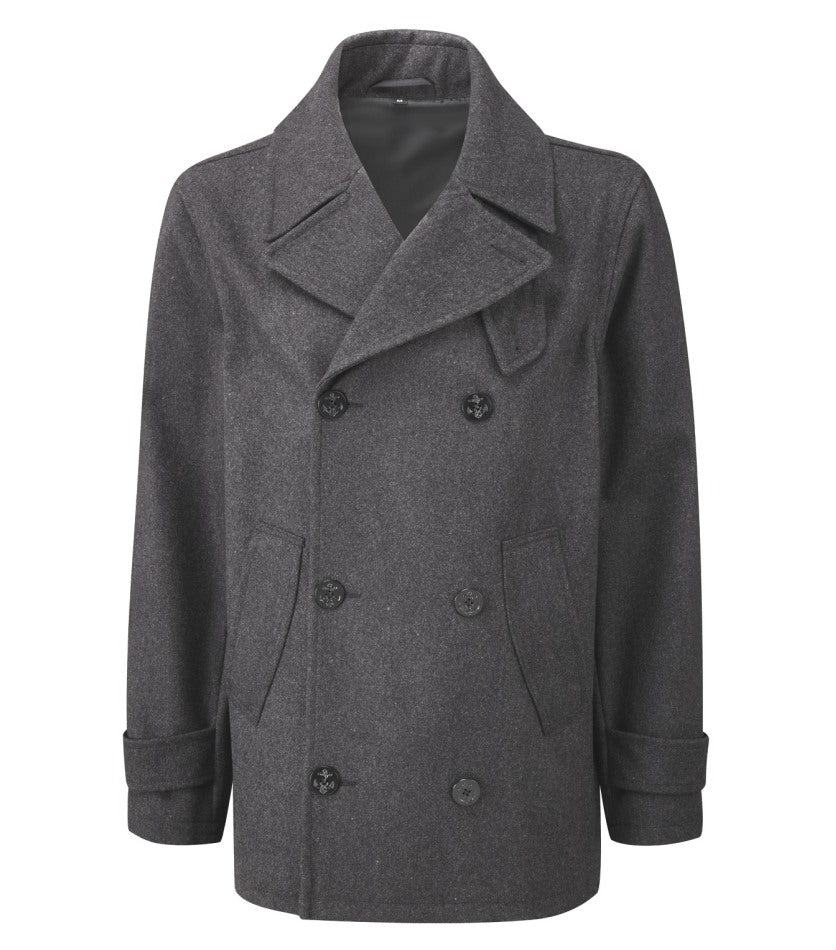 Men's Pea Coat - Charcoal | Duffle Coats UK